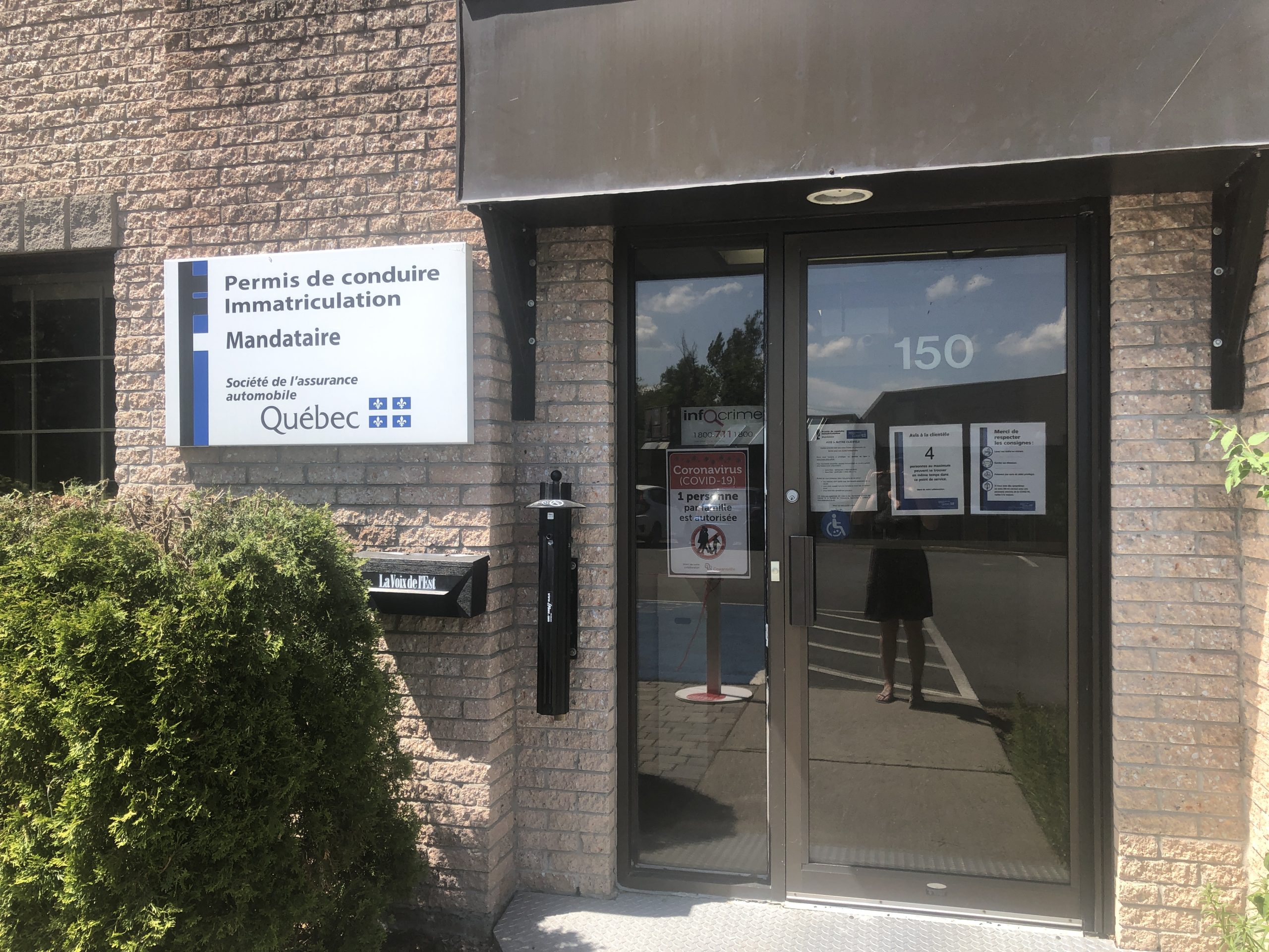 COVID19 réouverture du bureau d'assurance automobile de Cowansville